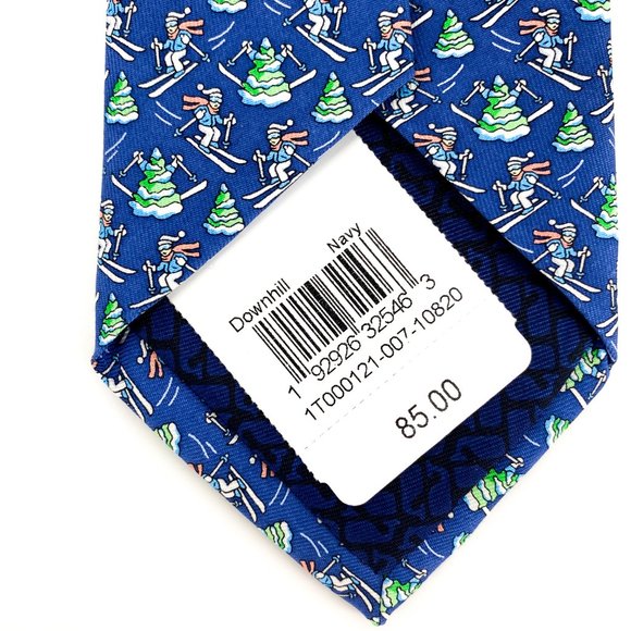 VINEYARD VINES Navy Downhill Silk Tie NWT - Picture 13 of 16